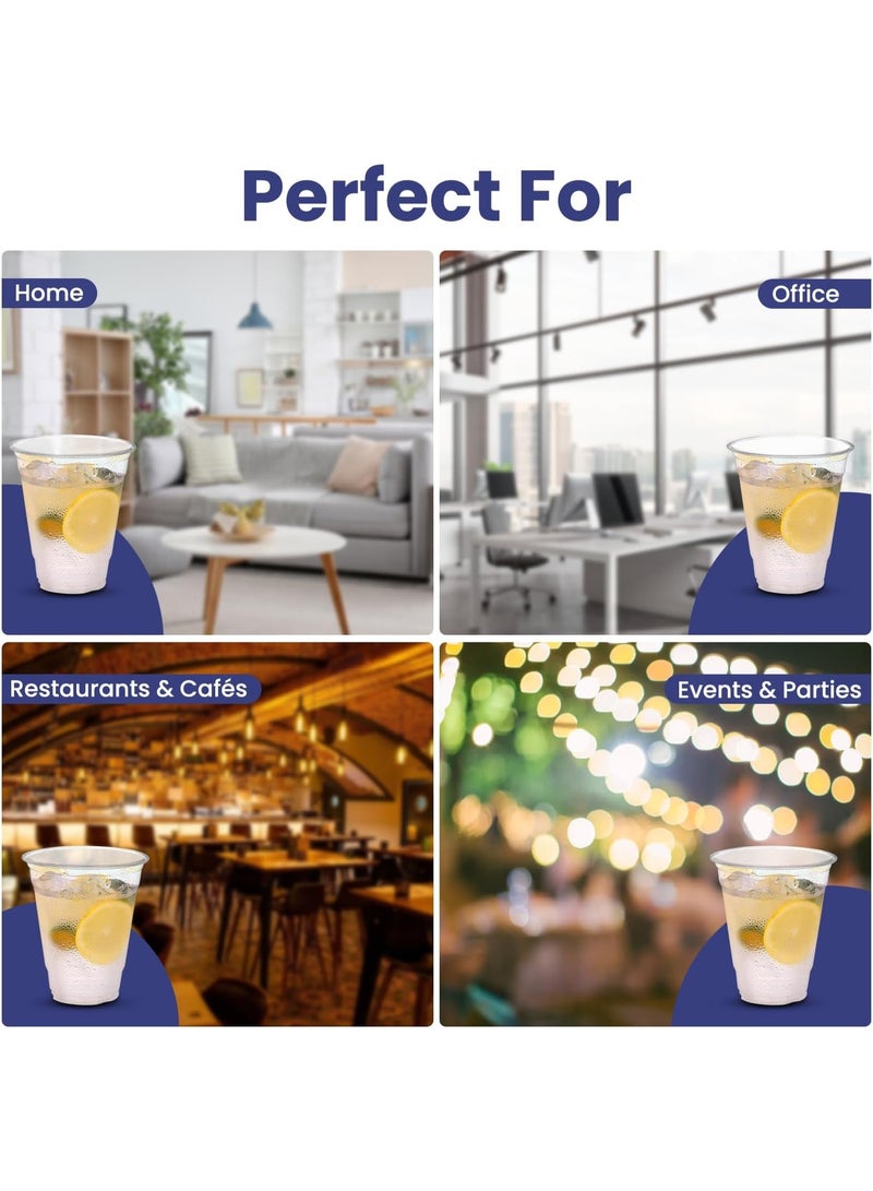 SNH Packing أكواب عصير شفافة قوية قابلة للتخلص سعة 12 أونصة للقهوة المثلجة، السموذي، شاي البوبا، الميلك شيك، الكوكتيلات المجمدة، المياه، الصودا، العصائر، الوجبات الخفيفة، والحلويات - عبوة من 25 قطعة - Image 5